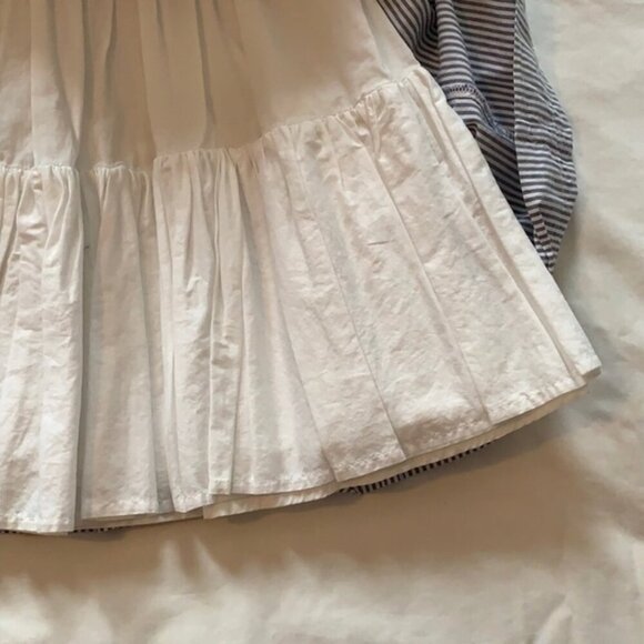 Hollister Blue White Strapless Bow Dress L | Nautical Stripe Cotton Fit & Flare - Picture 5 of 6